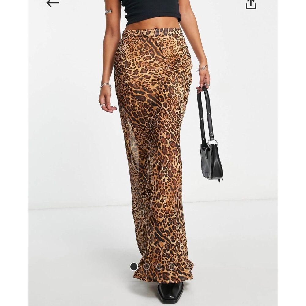 Sheer Leopard Maxi Skirt with slip lining
